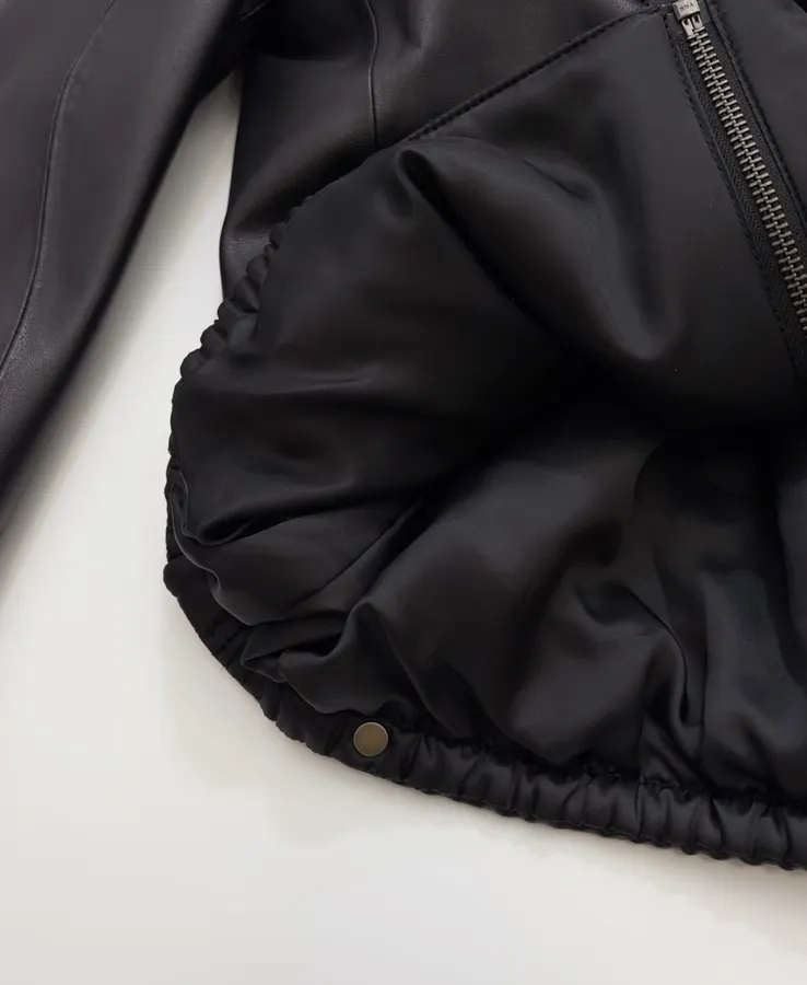 Independent-design detachable hooded premium soft sheepskin jacket in As Shown, product view 14