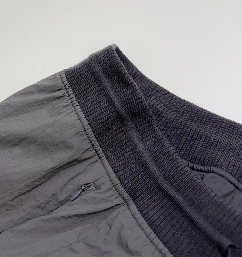 Lightweight warm cotton-style trousers with seaming details, drawstring waist, relaxed straight leg and tapered ankle in As Shown, product view 08