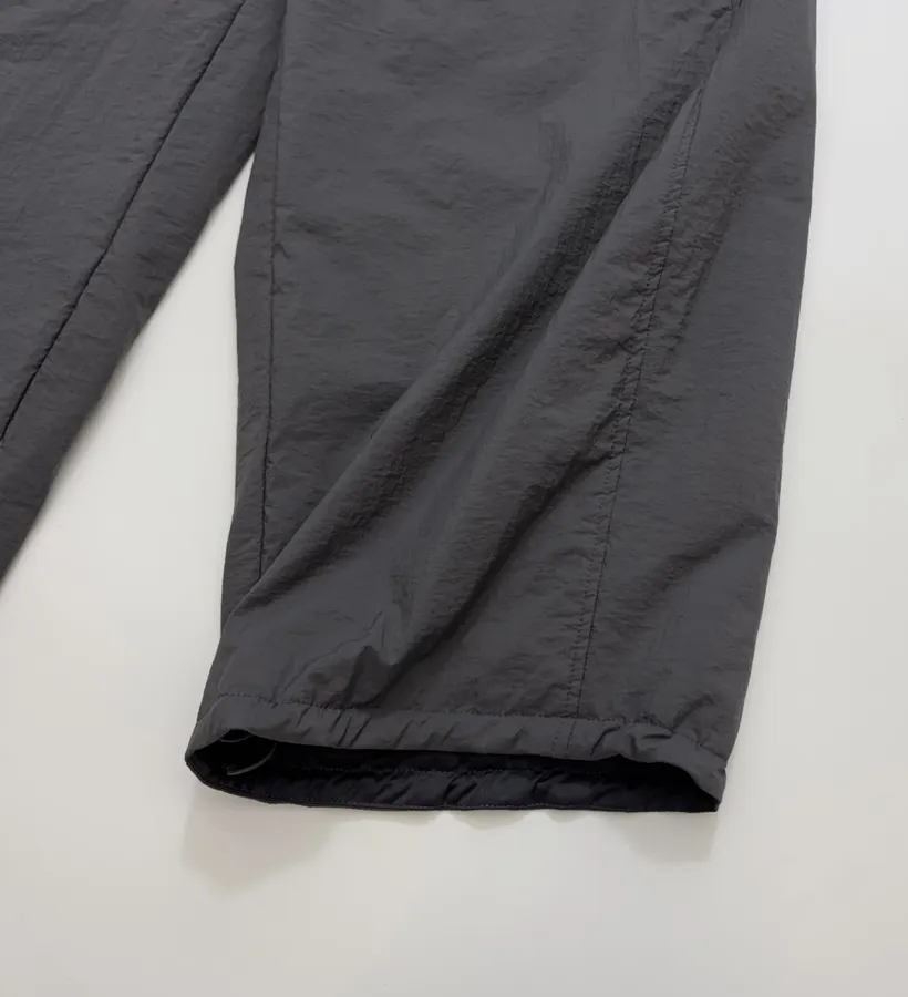 Lightweight warm cotton-style trousers with seaming details, drawstring waist, relaxed straight leg and tapered ankle in As Shown, product view 11