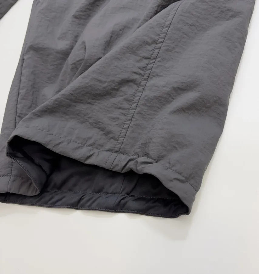 Lightweight warm cotton-style trousers with seaming details, drawstring waist, relaxed straight leg and tapered ankle in As Shown, product view 12