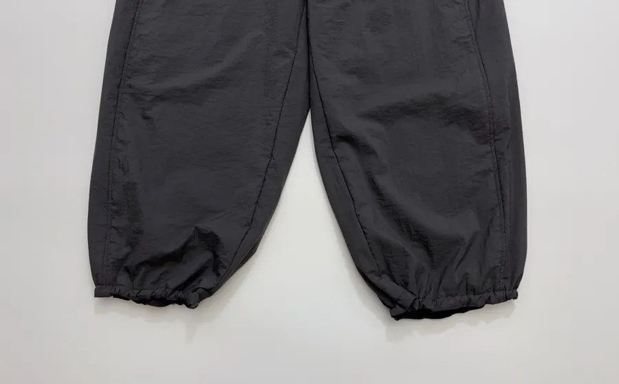 Lightweight warm cotton-style trousers with seaming details, drawstring waist, relaxed straight leg and tapered ankle in As Shown, product view 15