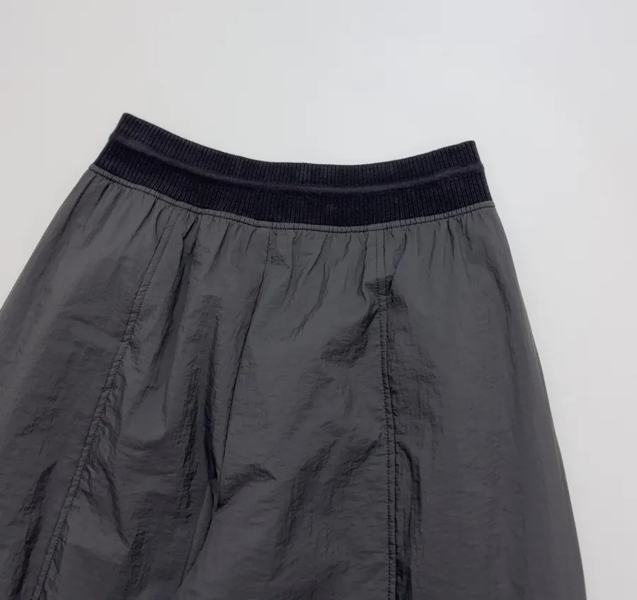 Lightweight warm cotton-style trousers with seaming details, drawstring waist, relaxed straight leg and tapered ankle in As Shown, product view 18