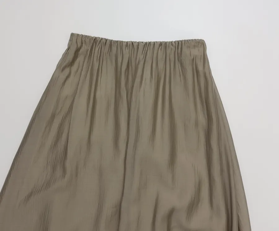 RUOHAN Casual elastic-waist pleated skirt in As Shown, product view 02