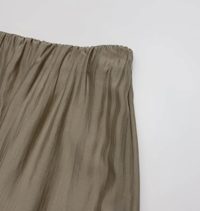 RUOHAN Casual elastic-waist pleated skirt in As Shown, product view 03
