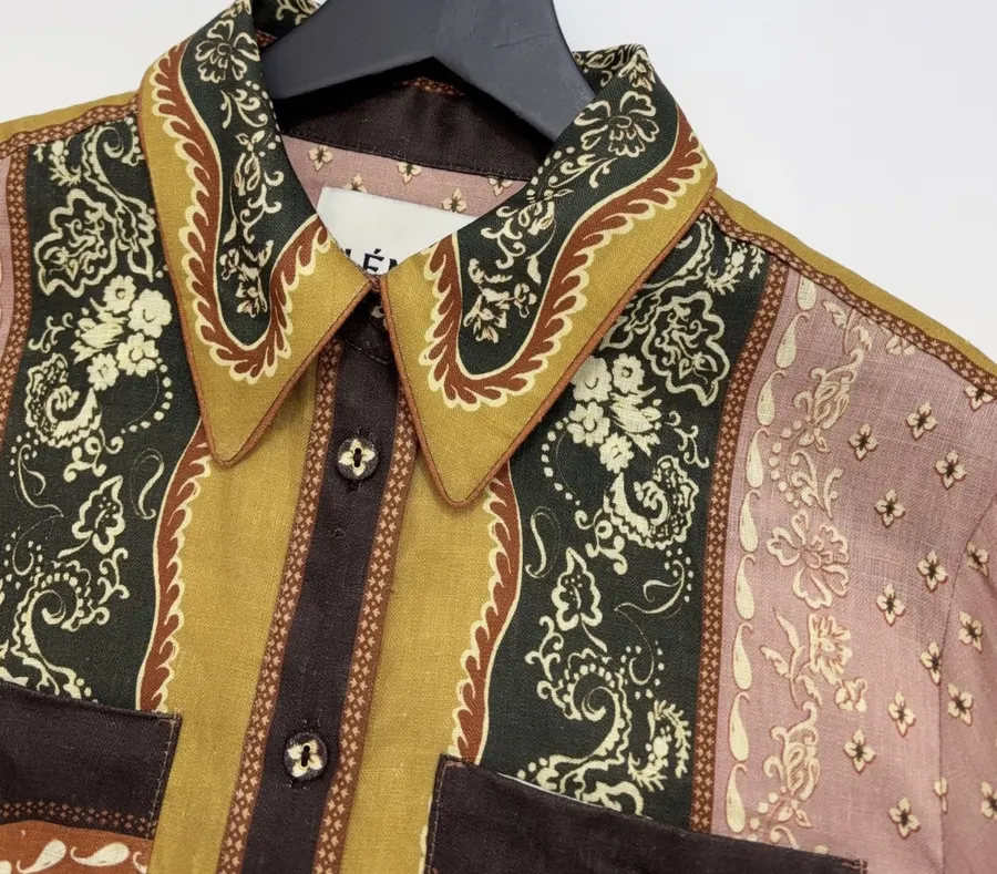 ALEMAIS Contrast-print short-sleeve shirt in As Shown, product view 04