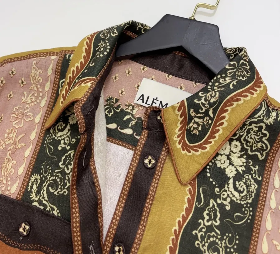 ALEMAIS Contrast-print short-sleeve shirt in As Shown, product view 05