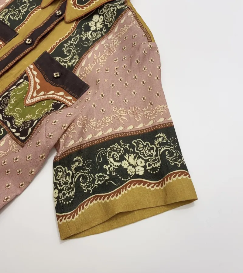 ALEMAIS Contrast-print short-sleeve shirt in As Shown, product view 06