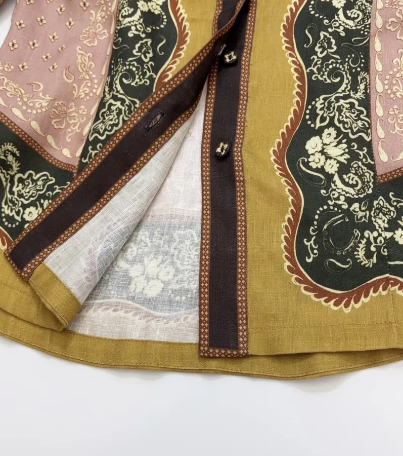 ALEMAIS Contrast-print short-sleeve shirt in As Shown, product view 10