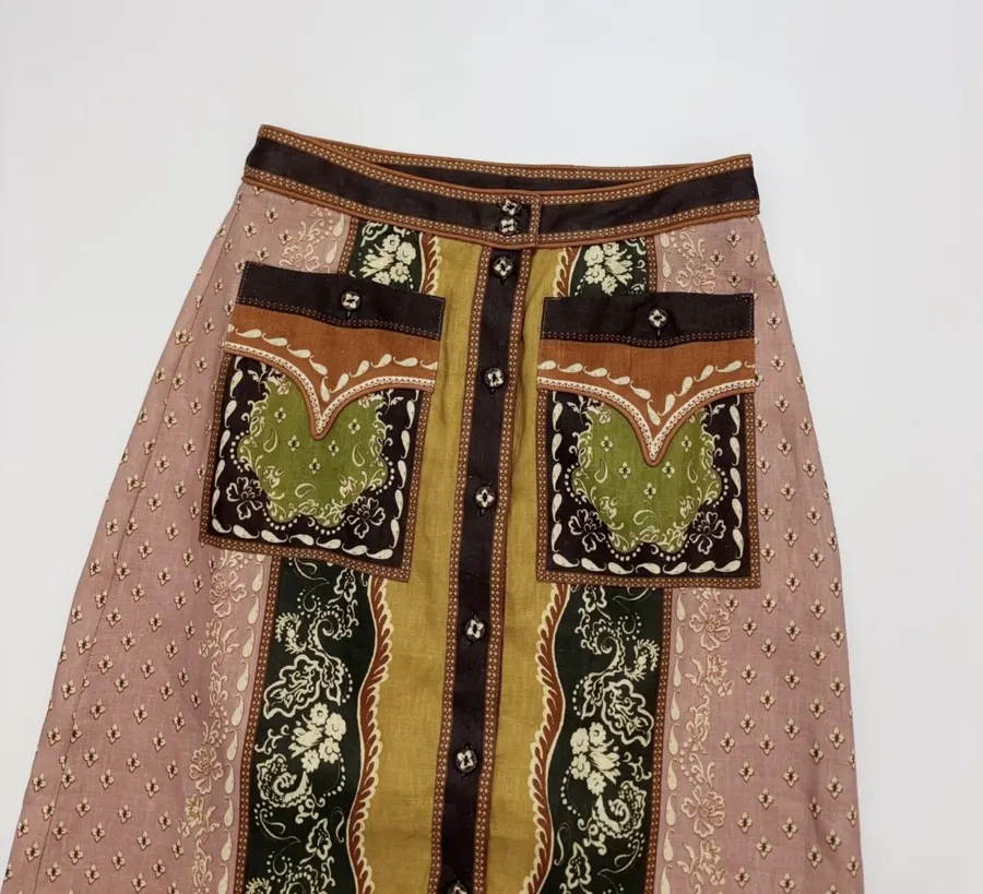 ALEMAIS Contrast-print skirt in As Shown, product view 03