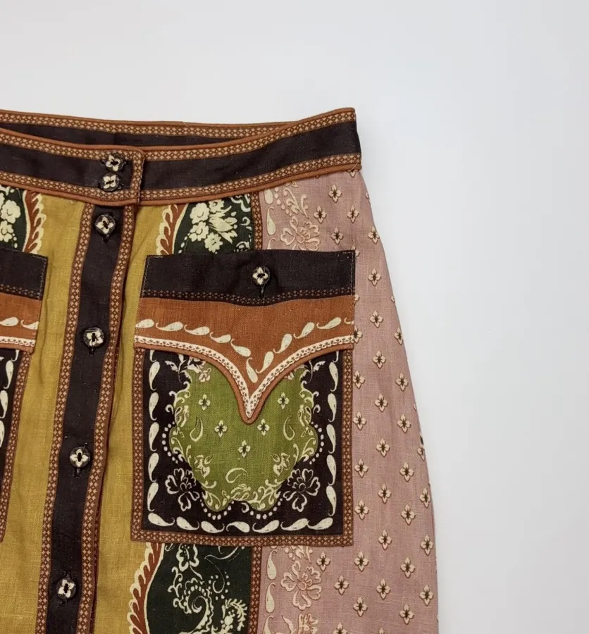ALEMAIS Contrast-print skirt in As Shown, product view 04