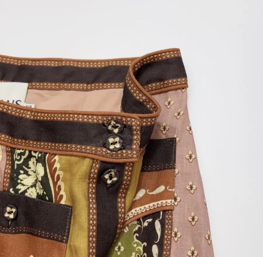 ALEMAIS Contrast-print skirt in As Shown, product view 05