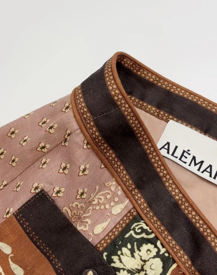 ALEMAIS Contrast-print skirt in As Shown, product view 06