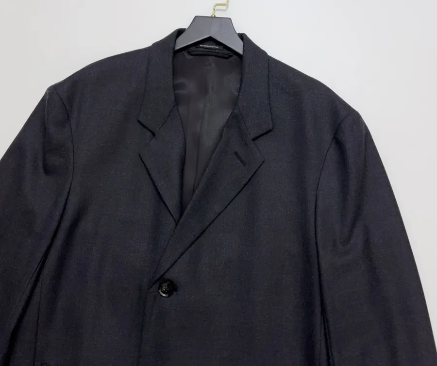 Dark Navy Single-Breasted Tailored Maxi Coat in Dark Navy, product view 02