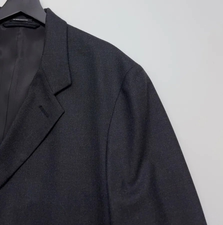 Dark Navy Single-Breasted Tailored Maxi Coat in Dark Navy, product view 03