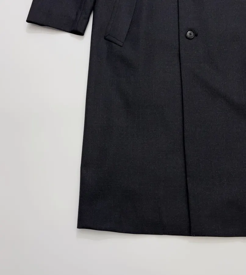 Dark Navy Single-Breasted Tailored Maxi Coat in Dark Navy, product view 10