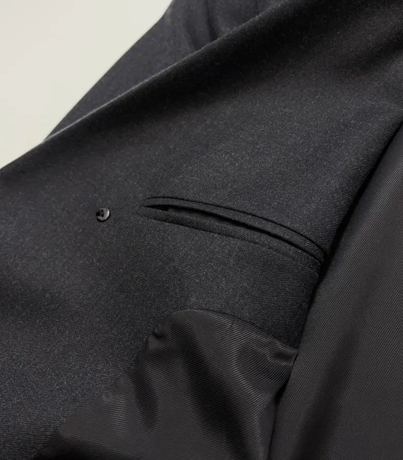 Dark Navy Single-Breasted Tailored Maxi Coat in Dark Navy, product view 13