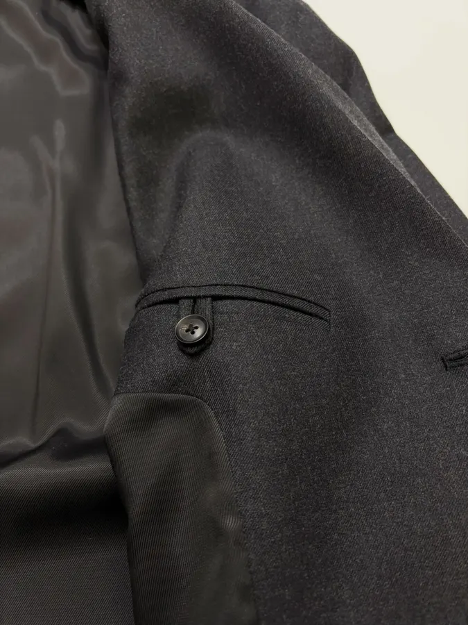 Dark Navy Single-Breasted Tailored Maxi Coat in Dark Navy, product view 14