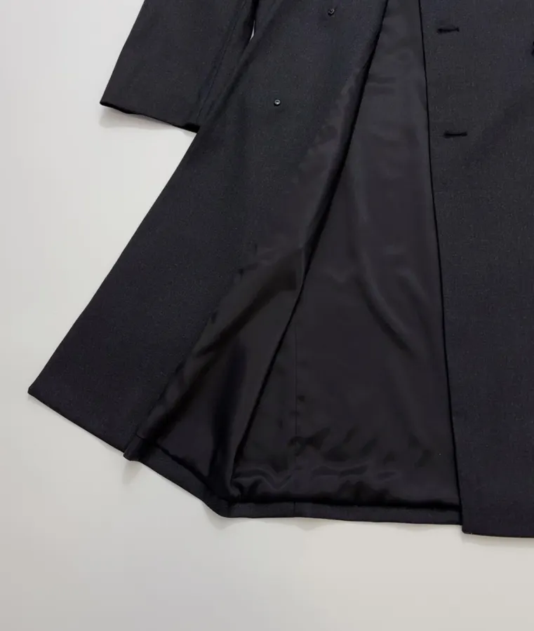 Dark Navy Single-Breasted Tailored Maxi Coat in Dark Navy, product view 15