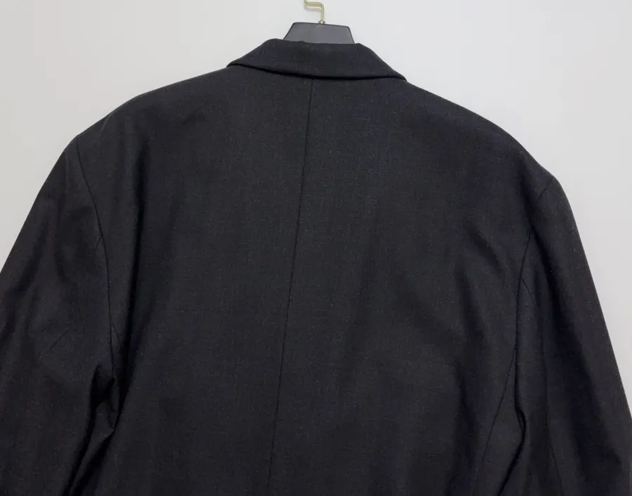 Dark Navy Single-Breasted Tailored Maxi Coat in Dark Navy, product view 17