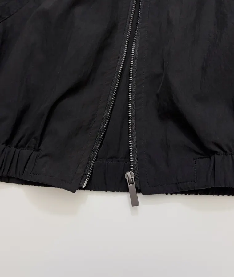 LEMAIRE Minimalist relaxed-fit zip-up jacket with natural crinkle texture and stand-up collar in As Shown, product view 11