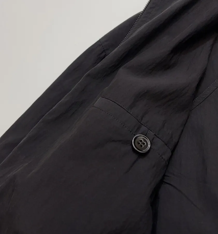 LEMAIRE Minimalist relaxed-fit zip-up jacket with natural crinkle texture and stand-up collar in As Shown, product view 13