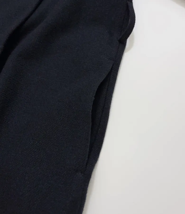 YOEY Navy Belted Short-Sleeve Long Coat in Navy, product view 09