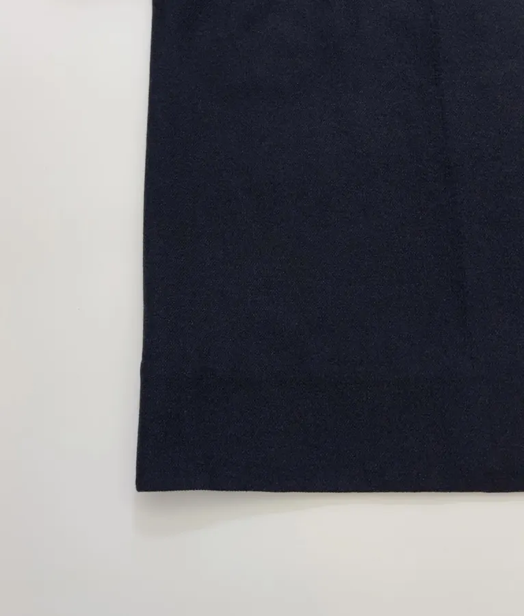 YOEY Navy Belted Short-Sleeve Long Coat in Navy, product view 11