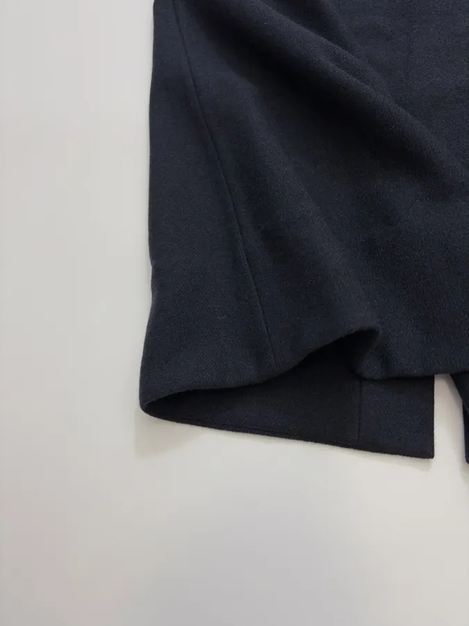 YOEY Navy Belted Short-Sleeve Long Coat in Navy, product view 12