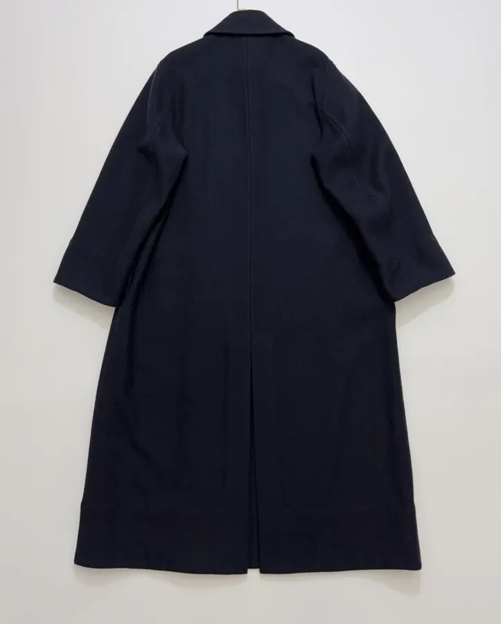 YOEY Navy Belted Short-Sleeve Long Coat in Navy, product view 20
