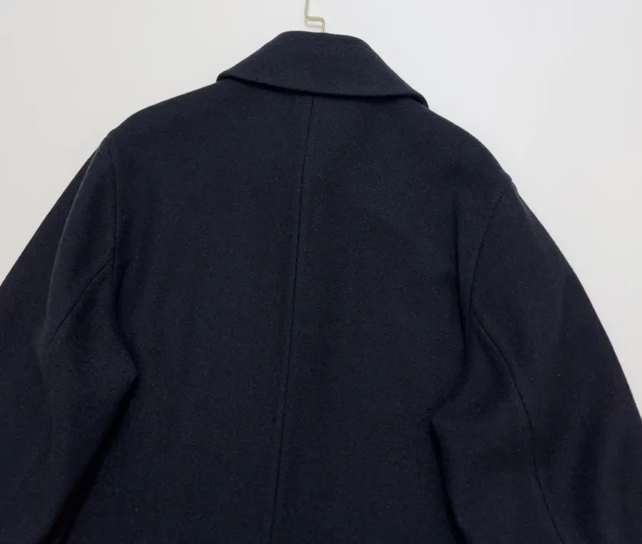 YOEY Navy Belted Short-Sleeve Long Coat in Navy, product view 21