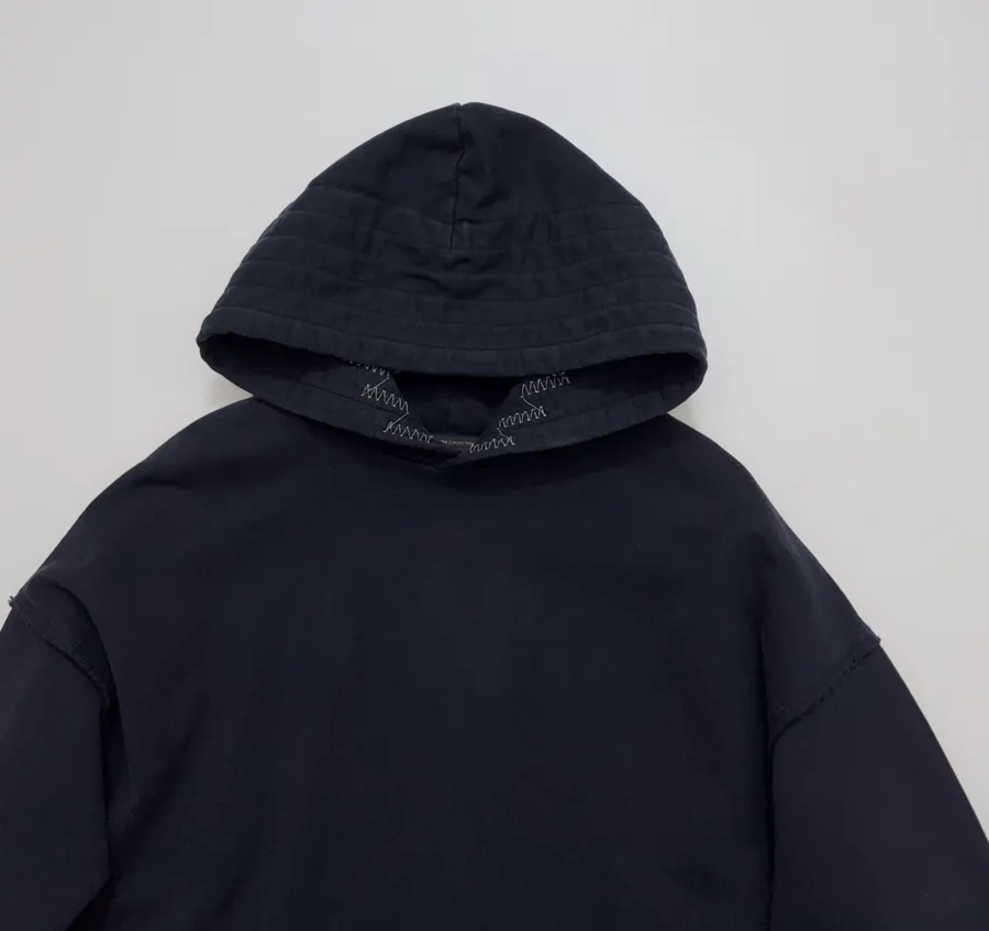 Oversized hoodie with layered brim and raw-edge detailing in As Shown, product view 02