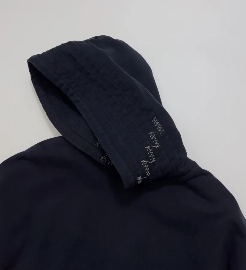 Oversized hoodie with layered brim and raw-edge detailing in As Shown, product view 03