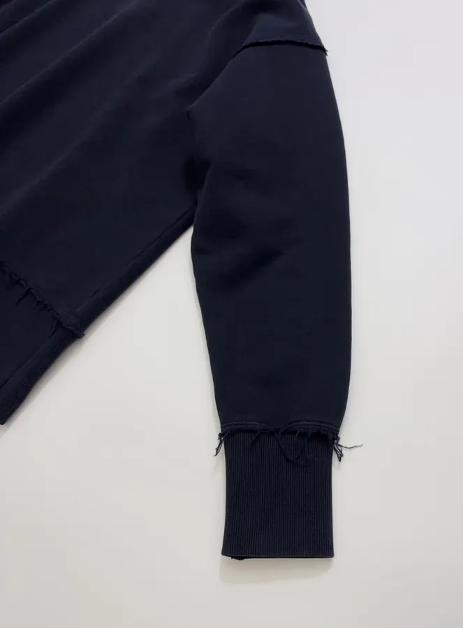 Oversized hoodie with layered brim and raw-edge detailing in As Shown, product view 06