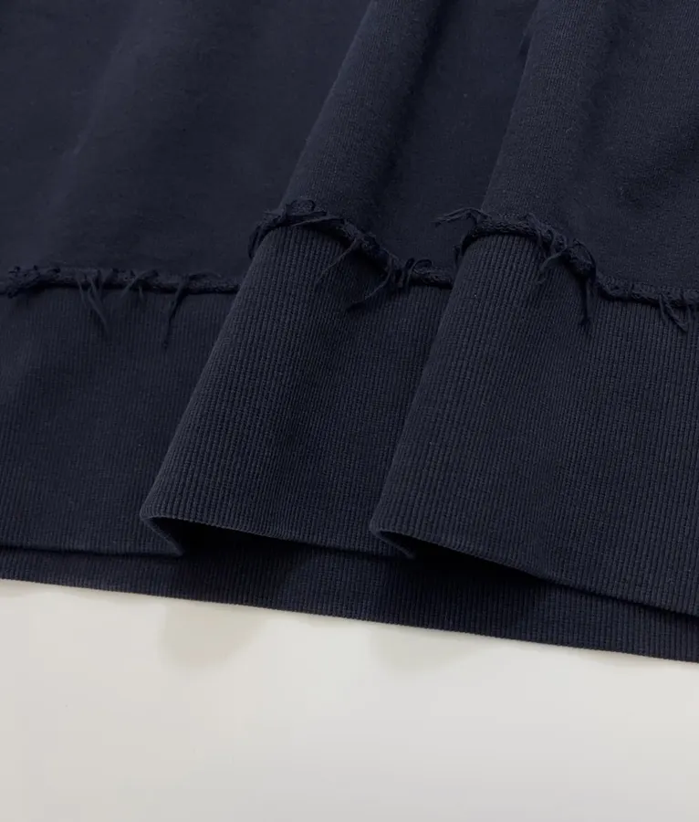 Oversized hoodie with layered brim and raw-edge detailing in As Shown, product view 12