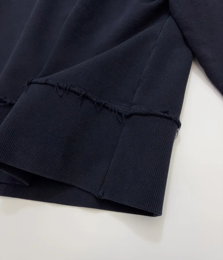 Oversized hoodie with layered brim and raw-edge detailing in As Shown, product view 13