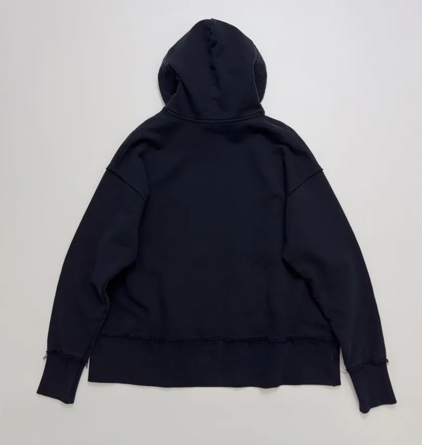Oversized hoodie with layered brim and raw-edge detailing in As Shown, product view 16