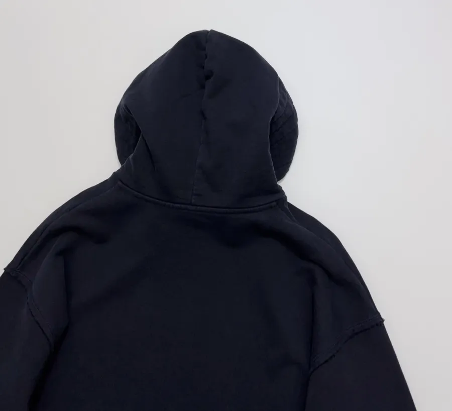 Oversized hoodie with layered brim and raw-edge detailing in As Shown, product view 17