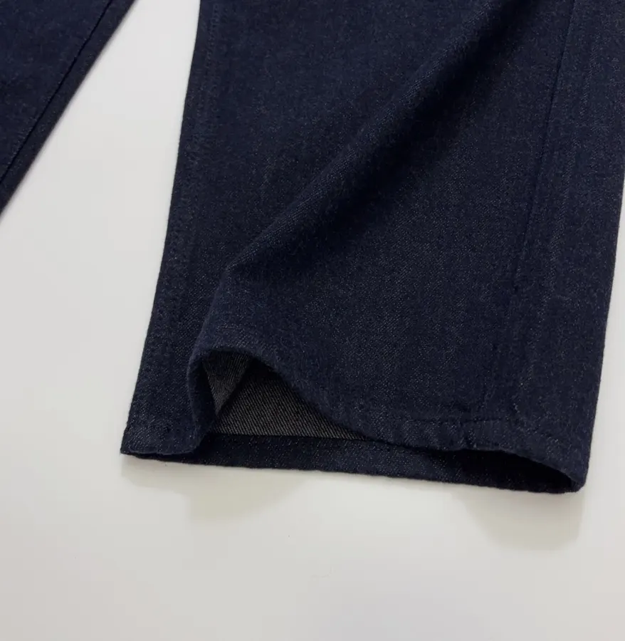 Minimalist retro dark-blue tailored wide-leg jeans with patch pockets in Navy, product view 11