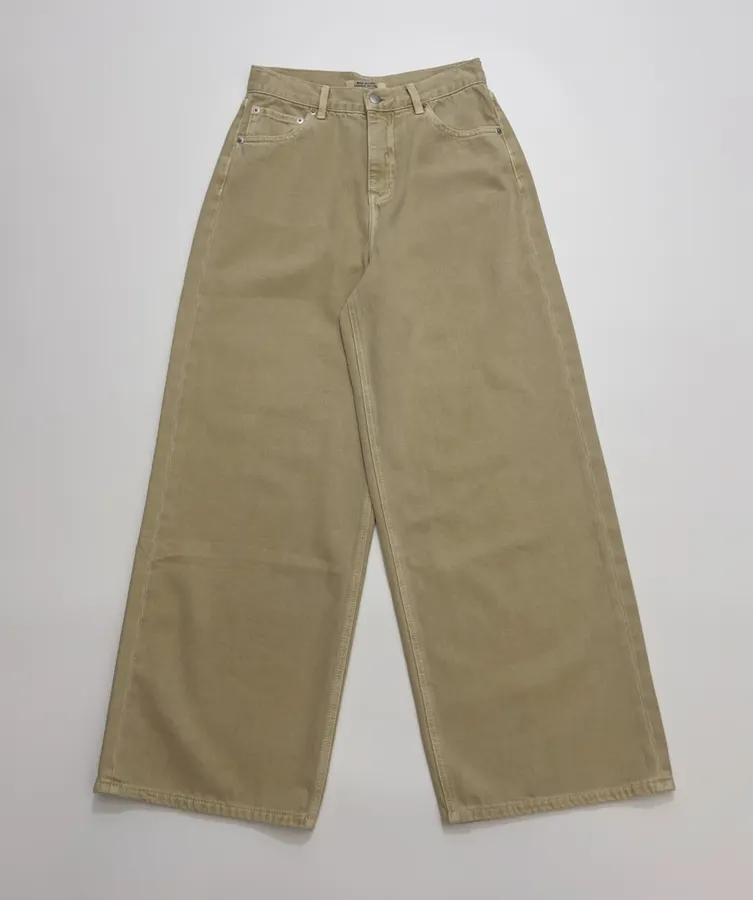 RECTO Khaki High-Waist Wide-Leg Jeans in Khaki, product view