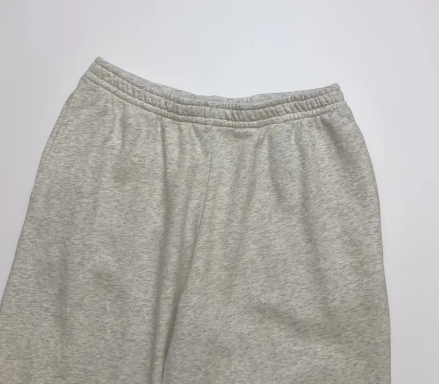 Light Grey Elastic-Waist Straight-Leg Trousers in Light Grey, product view 02