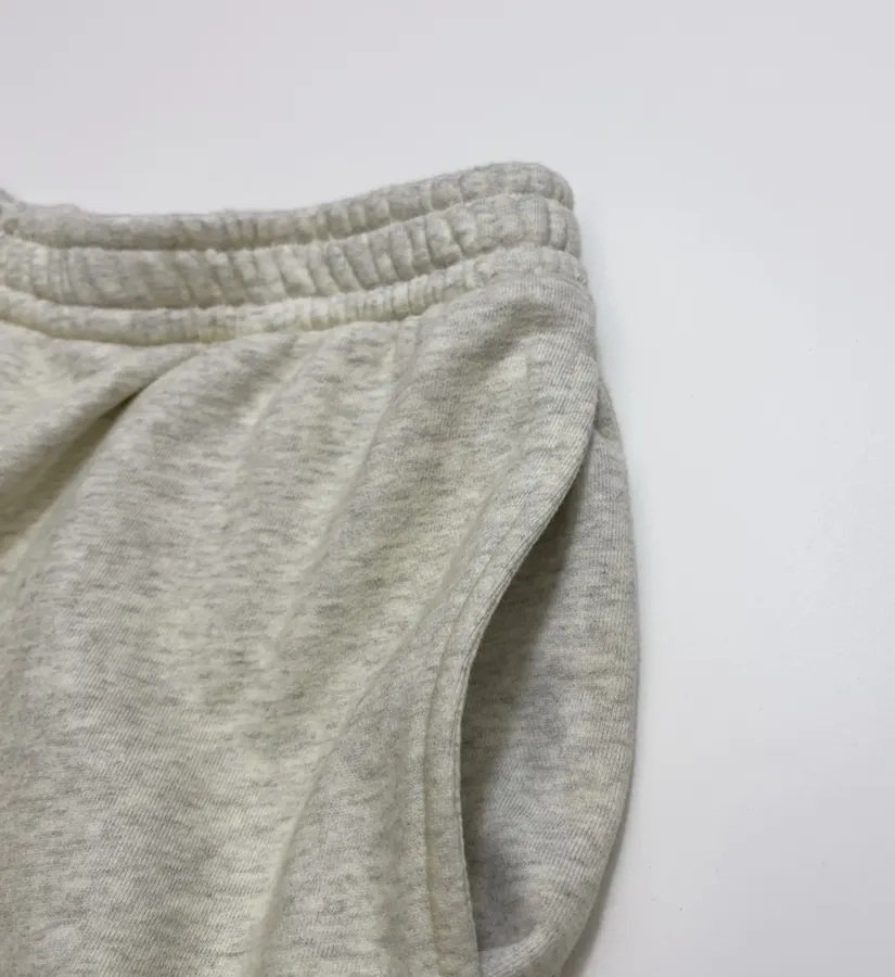 Light Grey Elastic-Waist Straight-Leg Trousers in Light Grey, product view 04