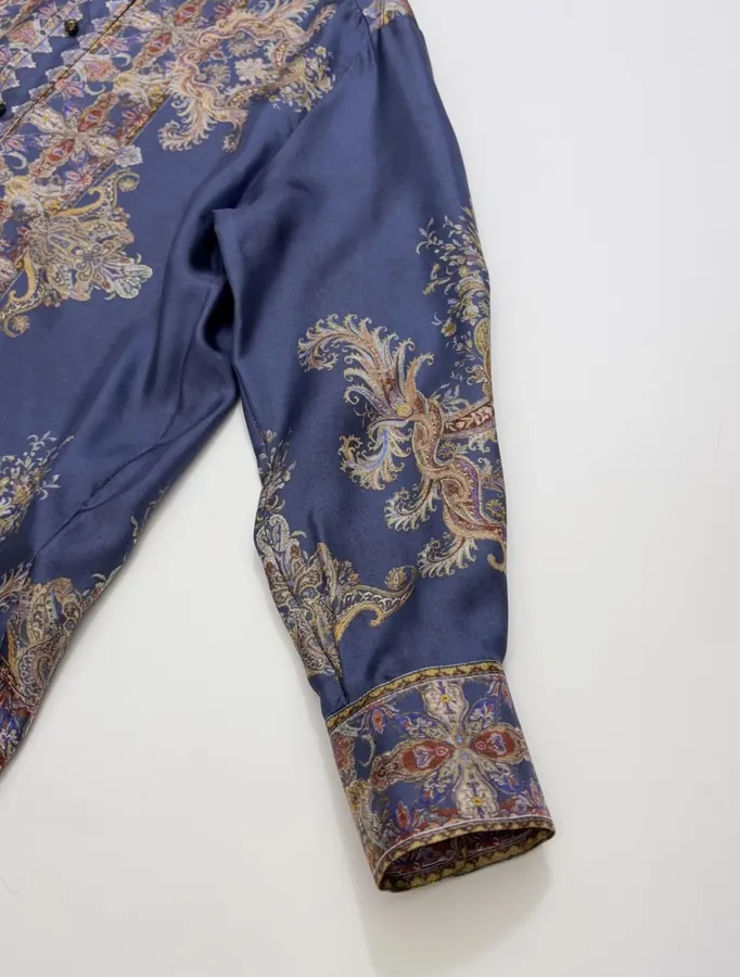 Zimmermann Indigo silk printed shirt in As Shown, product view 05