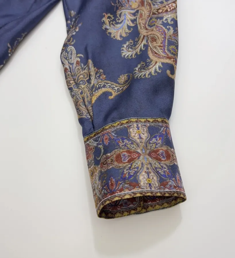 Zimmermann Indigo silk printed shirt in As Shown, product view 06