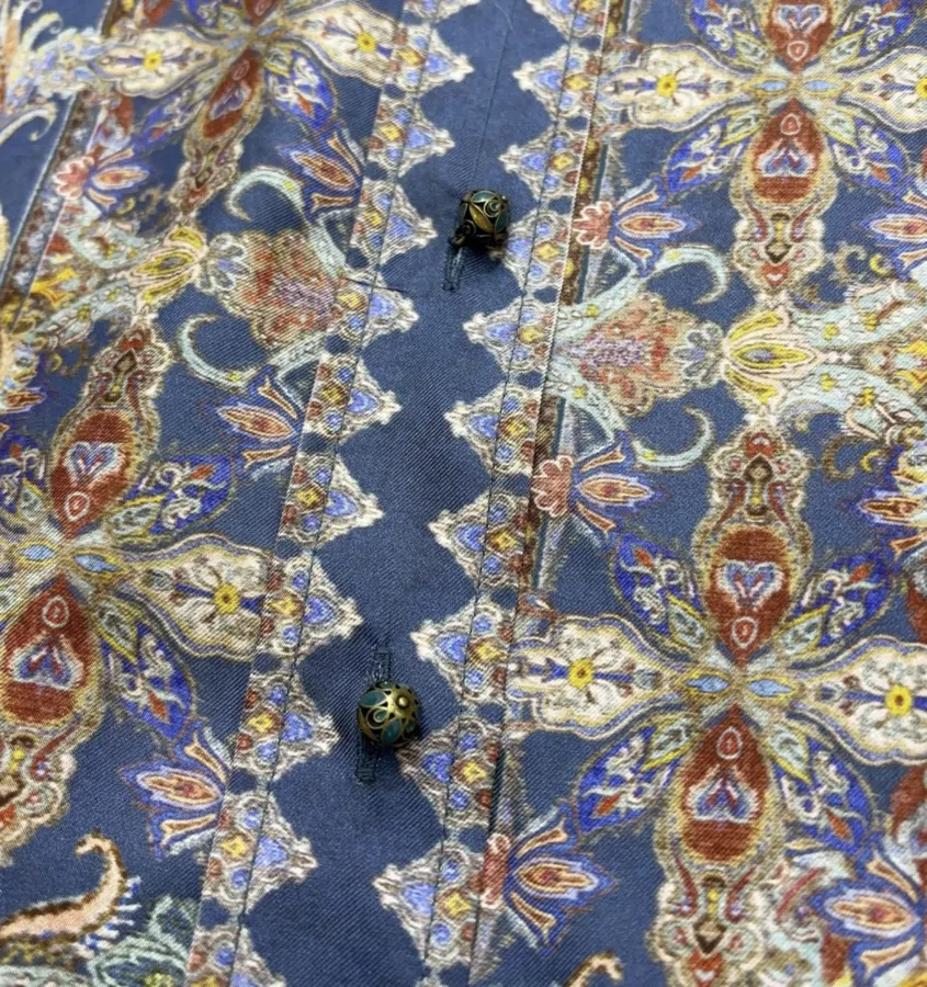 Zimmermann Indigo silk printed shirt in As Shown, product view 11