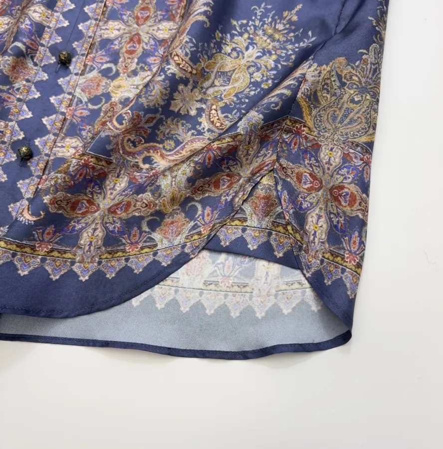 Zimmermann Indigo silk printed shirt in As Shown, product view 13