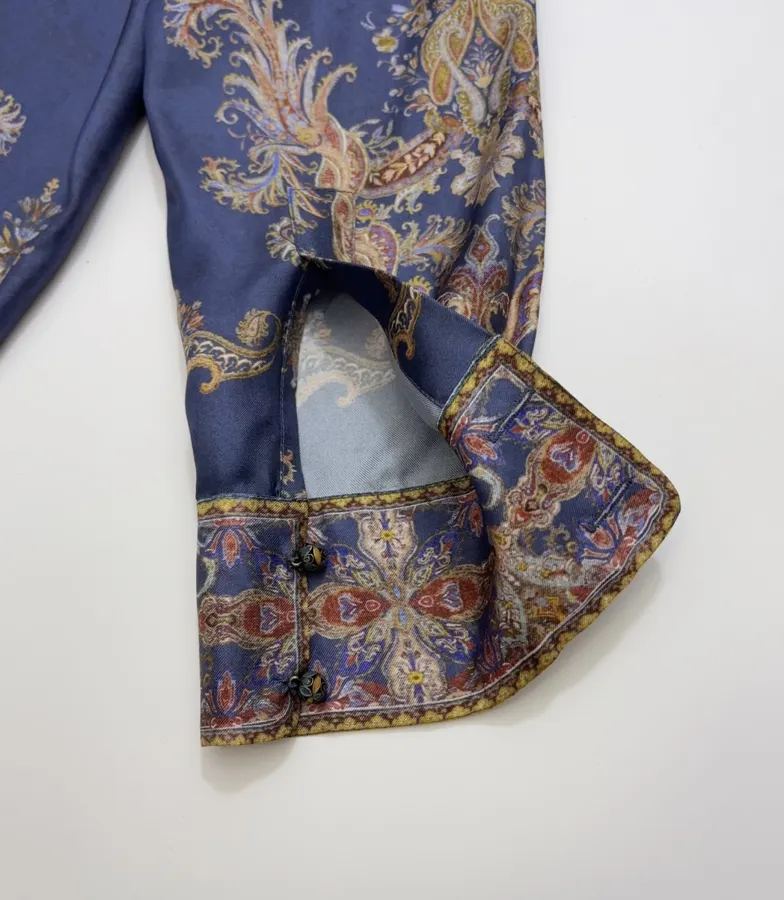Zimmermann Indigo silk printed shirt in As Shown, product view 19