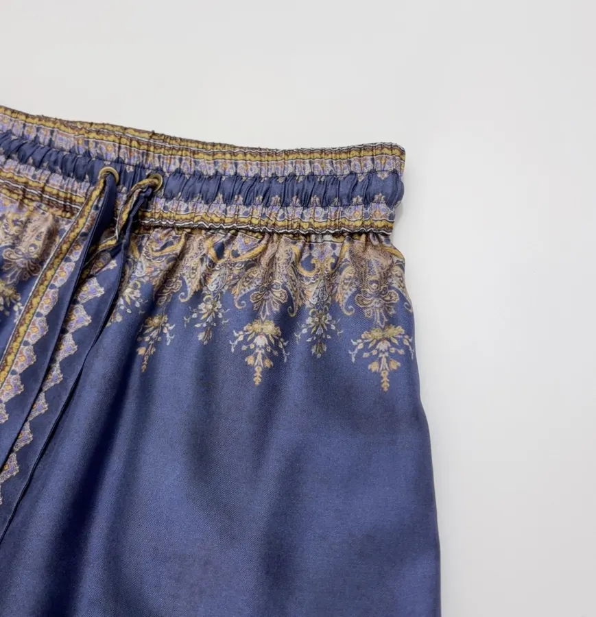 Zimmermann Indigo silk printed casual trousers in As Shown, product view 04