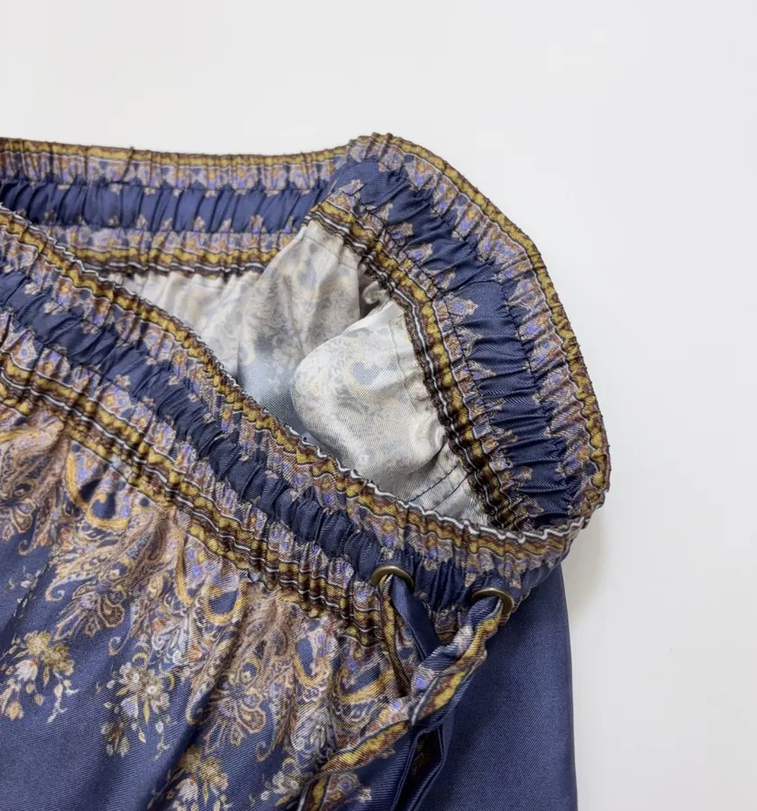 Zimmermann Indigo silk printed casual trousers in As Shown, product view 06