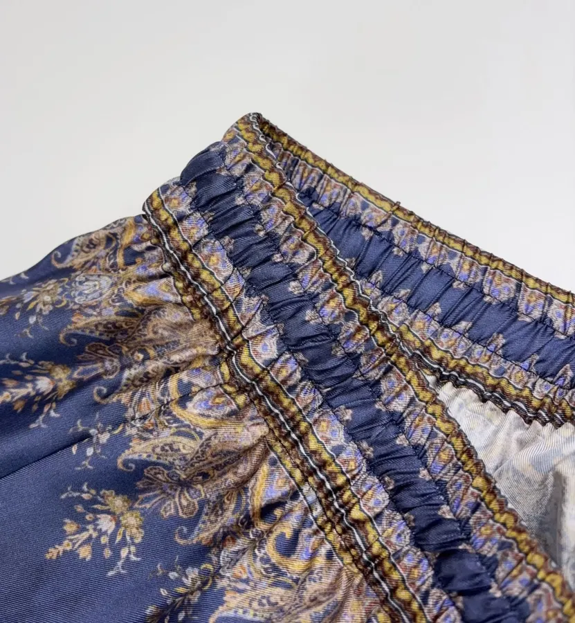 Zimmermann Indigo silk printed casual trousers in As Shown, product view 07