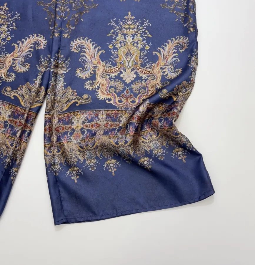 Zimmermann Indigo silk printed casual trousers in As Shown, product view 10